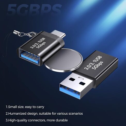 USB to USB C Adapter 2 Pack，USB C Female to USB Male Adapter and USB A Female 3.0 to USBC Male Adapter OTG Converter for MacBook Pro 2021, iPad Pro 2020, Samsung Galaxy S8/S9 and Other Type C Devices in Saudi Arabia