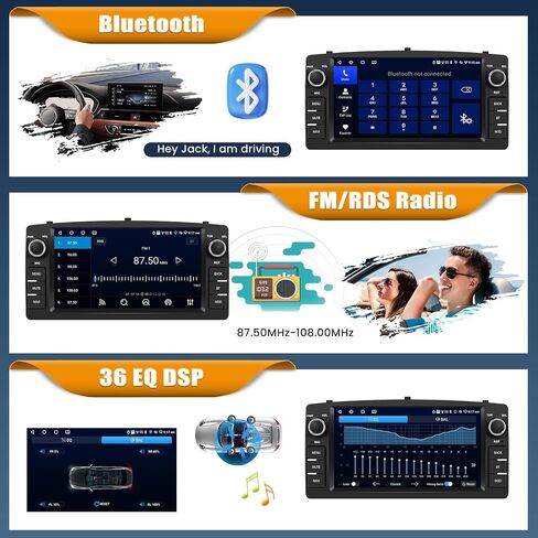 [4+64G] Android 15 Car Radio Stereo for Toyota Corolla E120 E130 2000-2008 with Wireless Carplay&Android Auto,7 Inch Touchscreen Car Radio with Mirror Link,WiFi,GPS,BT,FM/RDS,SWC,EQ in Kuwait