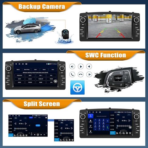 [4+64G] Android 15 Car Radio Stereo for Toyota Corolla E120 E130 2000-2008 with Wireless Carplay&Android Auto,7 Inch Touchscreen Car Radio with Mirror Link,WiFi,GPS,BT,FM/RDS,SWC,EQ in Kuwait