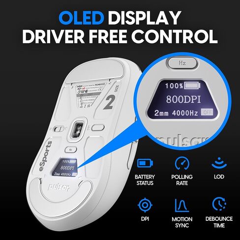 Pulsar Gaming Gears X2H ES Wireless Gaming Mouse, Medium, White in Saudi Arabia