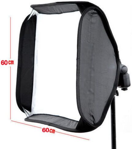 60x60cm Foldable Softbox Kit with S-Type Bracket Mount for Speedlite Flash Light, Portable Square Photography Softbox Reflector Diffuser Kit with Carrying Case for Studio Portrait & Product Video in Kuwait