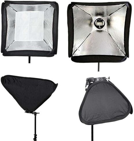 60x60cm Foldable Softbox Kit with S-Type Bracket Mount for Speedlite Flash Light, Portable Square Photography Softbox Reflector Diffuser Kit with Carrying Case for Studio Portrait & Product Video in Kuwait