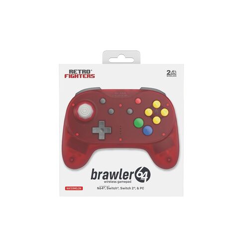 Retro Fighters Brawler64 Pro Wireless N64 Controller for Nintendo 64, Switch, Switch 2 & PC | 2.4GHz (Watermelon Red) in Saudi Arabia