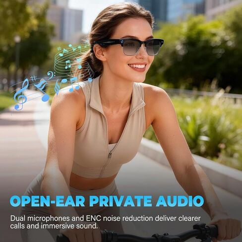 AI Smart Glasses with Camera, Smart Sunglasses 4K Video Recording & Photo Capture, Bluetooth 5.4 Music Play Phone Call, Real-Time Translation, AI Assistant, Open-Ear Audio in Saudi Arabia