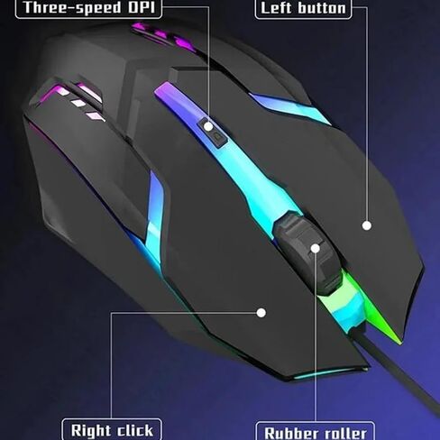 Gaming Mouse Wired with RGB Backlit for Gamer Laptop PC Mac Computer in Saudi Arabia