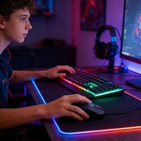 Gaming Mouse Wired with RGB Backlit for Gamer Laptop PC Mac Computer in Saudi Arabia