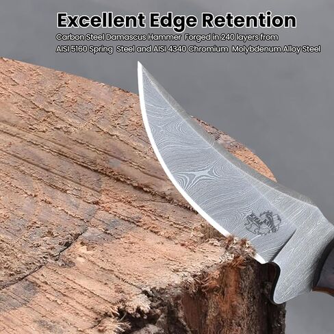 Knives Ranch Handmade Hunting Knife – Damascus Steel Skinning Blade – Full Tang – Rosewood Handle – Horizontal/Vertical Leather Sheath – Fixed Blade EDC Tool in Saudi Arabia