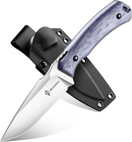 Dream Reach Fixed Blade Knife - D2 Steel Tactical Knife with Ergonomic Full Tang Handle and Adjustable Sheath for Outdoor Camping Survival Gift for Men Women Green in Kuwait