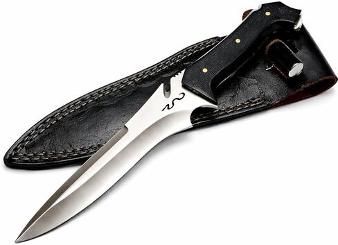 RE4 Jack Krauser Knife Replica – Handmade 5160 Spring Steel Hunting & Tactical Knife – Micarta Handle with Leather Sheath – Gift for Gamers & Knife Collectors in Kuwait