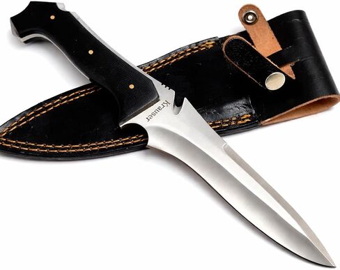 RE4 Jack Krauser Knife Replica – Handmade 5160 Spring Steel Hunting & Tactical Knife – Micarta Handle with Leather Sheath – Gift for Gamers & Knife Collectors in Kuwait