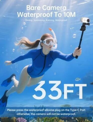 كاميرا أكشن صغيرة مقاومة للماء بدقة 4K، كاميرا فيديو POV سعة 64 جيجابايت يمكن ارتداؤها بالجسم in Kuwait
