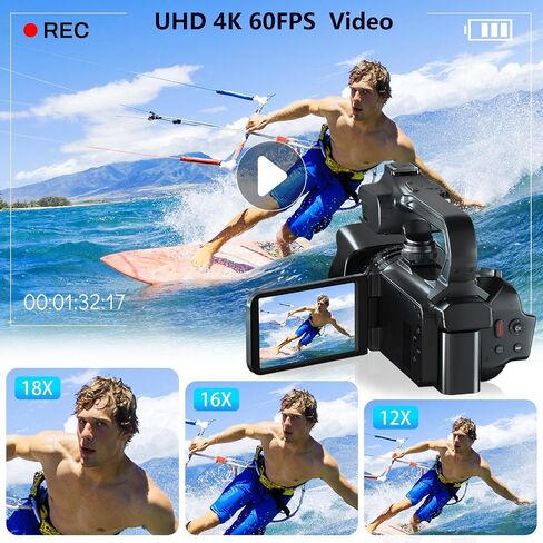 4K Camcorders Video Camera, 64MP Vlogging Camera for YouTube with WiFi in Kuwait