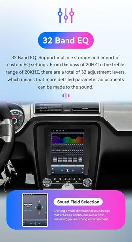 Android 14 Stereo Car Radio for Ford Mustang (2010-2014), 8Core 4G+64G GPS Navigation with 9.7 inch QLED Touchscreen via Carplay Android Auto SWC Bluetooth 5.4 EQ USB TPMS in Saudi Arabia