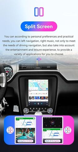 Android 14 Stereo Car Radio for Ford Mustang (2010-2014), 8Core 4G+64G GPS Navigation with 9.7 inch QLED Touchscreen via Carplay Android Auto SWC Bluetooth 5.4 EQ USB TPMS in Saudi Arabia