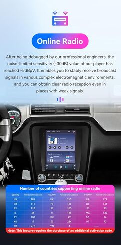Android 14 Stereo Car Radio for Ford Mustang (2010-2014), 8Core 4G+64G GPS Navigation with 9.7 inch QLED Touchscreen via Carplay Android Auto SWC Bluetooth 5.4 EQ USB TPMS in Saudi Arabia