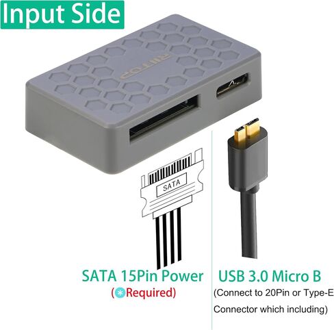 RIITOP USB Type-E + 20Pin Internal HUB, 20Pin Header or Type-E (A-Key) Input to 20Pin Male + Type-E Female Dual Output Extending Front Panel for PC [5Gbps] in Kuwait