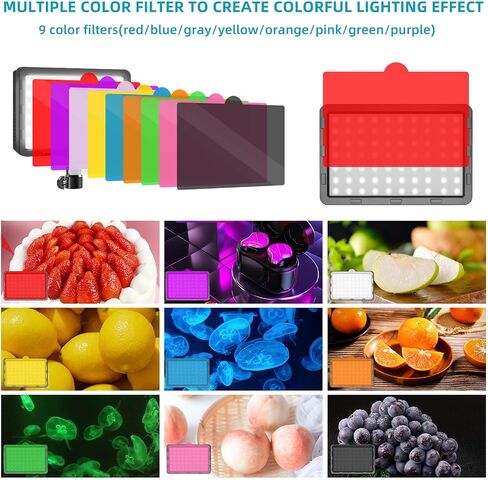 Led Video Lighting Kit with Wand Stick - Photography Studio Light,Adjustable Tripod Stand & Hagibis Studio LED Video Light Kit - 9 Color Filters, Adjustable Tripod, for Photo Video Streaming in Kuwait