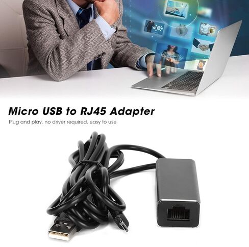 Micro USB to RJ45 Network Adapter Reliable 10/100Mbps Connection for TV Sticks with Power Supply Feature in Kuwait