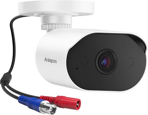 Anlapus 5MP Wired Security Camera with Audio Monitoring, Night Vision, IP66 Weatherproof, 3K CCTV Bullet Add-on Camera Outdoor Indoor for 5MP, 4K Anlapus Home Surveillance Analog DVR System in Saudi Arabia