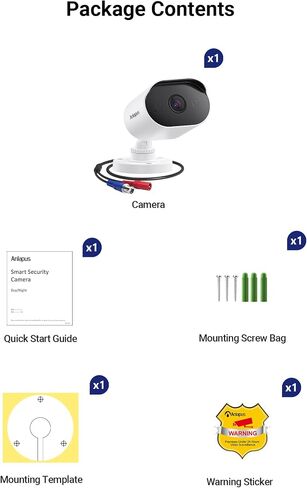 Anlapus 5MP Wired Security Camera with Audio Monitoring, Night Vision, IP66 Weatherproof, 3K CCTV Bullet Add-on Camera Outdoor Indoor for 5MP, 4K Anlapus Home Surveillance Analog DVR System in Saudi Arabia