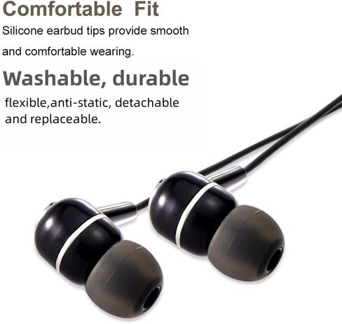 Earbud Tips Soft Silicone Earbuds Replacement Tips Fit for in-Ear Headphones(Inner Hole from 3.8mm -4.2mm Earphones) 9 Pairs S/M/L,Black in Kuwait