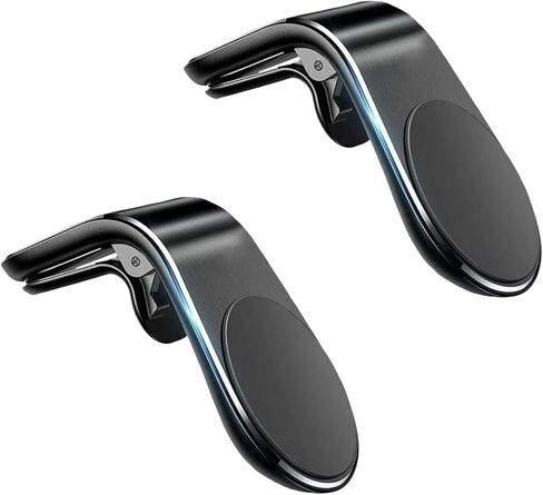 2Pcs Black Universal Phone Holder Clip Car Air Vent Magnetic Mount Holder Bracket for GPS Suporte Celular Car Phone, Vent Clip Phone Holder,Cell Phone Automobile Cradles in Saudi Arabia