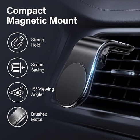 2Pcs Black Universal Phone Holder Clip Car Air Vent Magnetic Mount Holder Bracket for GPS Suporte Celular Car Phone, Vent Clip Phone Holder,Cell Phone Automobile Cradles in Saudi Arabia