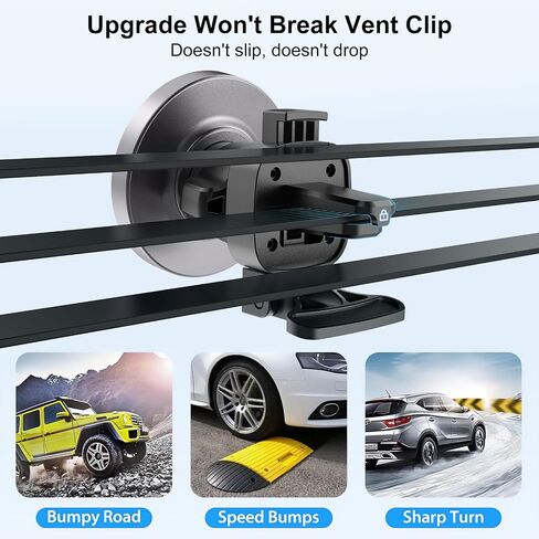 Car Mount Charger-15W Fast Charging Wireless Car Charger-Magnetic Car Phone Holder for Dashboard Air Vent - Rotation 360° & HandsFree in Saudi Arabia