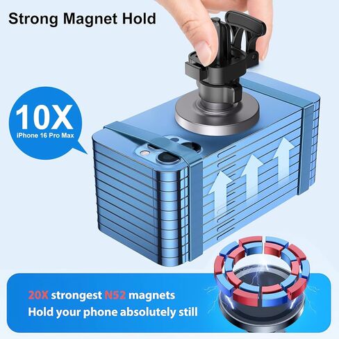 Car Mount Charger-15W Fast Charging Wireless Car Charger-Magnetic Car Phone Holder for Dashboard Air Vent - Rotation 360° & HandsFree in Saudi Arabia