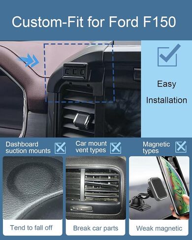 oricarmes Ford F150 Phone Holder for 2024 Ford F150 Accessories 2023 Custom Fit for Ford F-150 Phone Mount 2021-2024 Compatible for All Cell Phones in Saudi Arabia