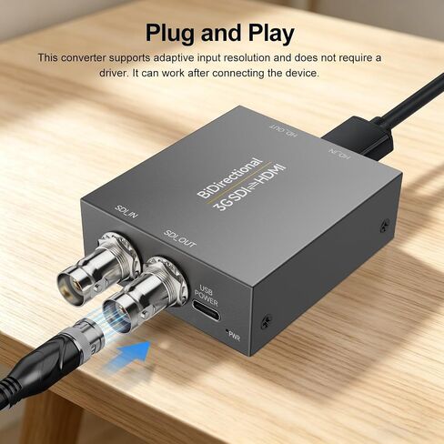 Bidirectional SDI/HDMI Converter 3G, SDI to HDMI/HDMI to SDI Converter, Video Audio Adapter for Broadcast, Live Streaming, Photography & Home Theater（with Power Supply） in Saudi Arabia