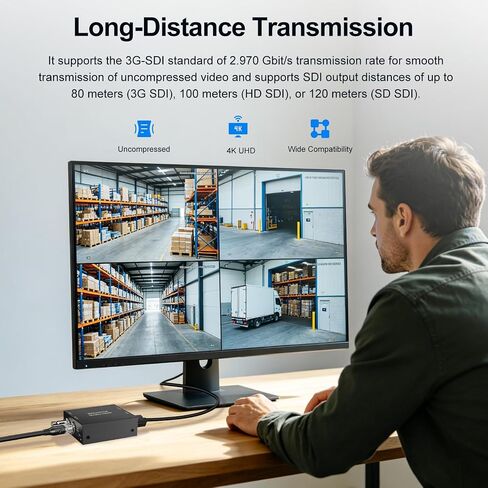 Bidirectional SDI/HDMI Converter 3G, SDI to HDMI/HDMI to SDI Converter, Video Audio Adapter for Broadcast, Live Streaming, Photography & Home Theater（with Power Supply） in Saudi Arabia