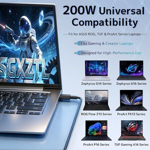 200W ADP-200JB K Charger Compatible with ASUS Laptop ROG Zephyrus G16 G14 in Saudi Arabia