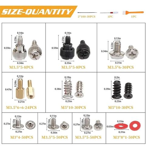362pcs Computer Screws Kit for Motherboard PC Case Fan Hard Drive Notebook in Kuwait