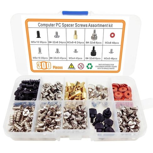 300 Pcs PC Screw Standoffs Set for Motherboard Hard Drive Case in Kuwait