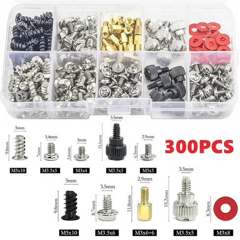 300 Pcs PC Screw Standoffs Set for Motherboard Hard Drive Case in Kuwait