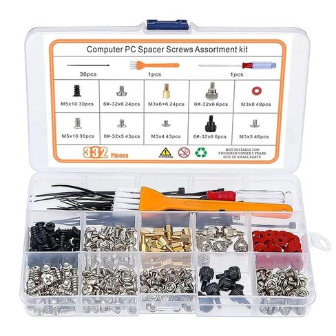 332 Pcs PC Screws Standoffs Set for Hard Drive Motherboard Case Fan in Kuwait