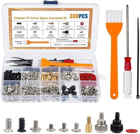 330PCs Hard Disk Screw Set for PC Case Fan Motherboard Standoff Washer Kit in Kuwait