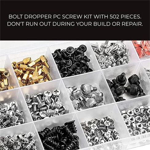 Computer Maintenance Screws Kit 502 Pcs, 15 Specs Bolt Nuts Assortment in Kuwait