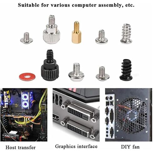 228 Pcs PC Screws Standoffs Kit for Computer Case Motherboard Hard Drive Fan in Kuwait