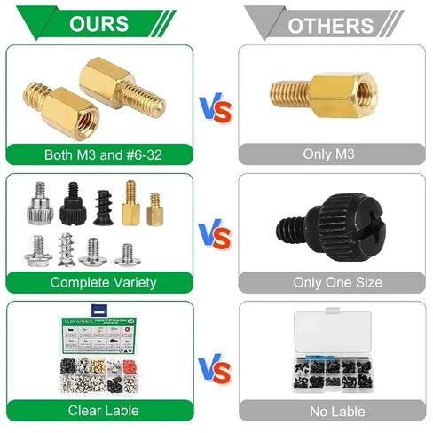 350 Pcs Computer Screws Set for PC Case Motherboard Standoffs Kit in Kuwait