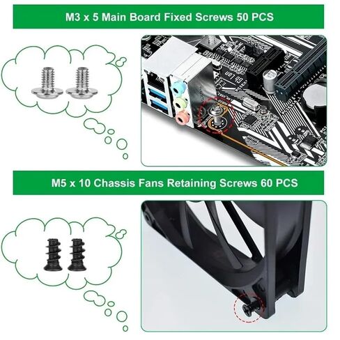 350 Pcs Computer Screws Set for PC Case Motherboard Standoffs Kit in Kuwait