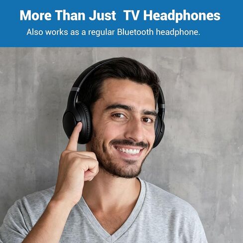Dual Wireless TV Headphones for Seniors with Transmitter&Stand in Kuwait