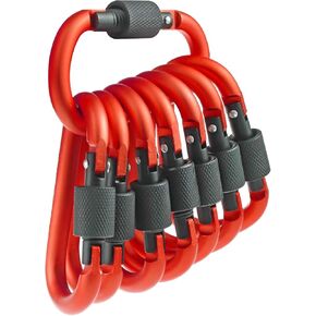 10 Pack 2.3Inch Aluminum D Ring Key Rings Hiking Clips Locking Carabiner for Hiking Camping Fishing and Outdoor Use，Clips with Screw Gate Multicolored in Kuwait