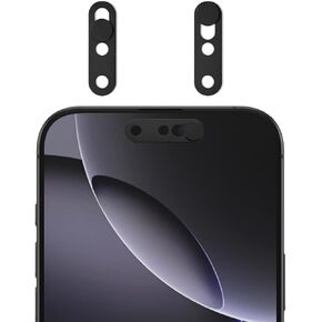 غطاء كاميرا أمامية رفيع للغاية لهاتف iPhone 17 Pro Max / 17 Pro / 17 Air / 17 - شريحة خصوصية نحيفة 0.02 بوصة، لاصق نانو قوي، متوافق مع معرف الوجه، بدون بقايا - عبوتان باللون الأسود (تم تحديث 2026) in Kuwait