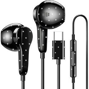 سماعات أذن سلكية مع ميكروفون داخل الأذن USB C Stars لهاتف iPhone 17 in Kuwait