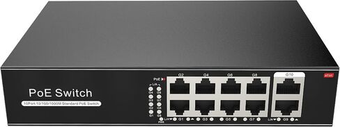 Marquis 24 Port Full Gigabit PoE Switch with 2 Uplink Gigabit Port, 24 Port PoE+ Network Switch, Total Budget 400W, 48V Standard POE, 802.3af/at Compliant, Unmanaged Plug and Play, Rack Mount in Kuwait