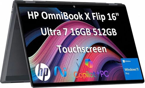 HP OmniBook X Flip, 16" 2-in-1 Laptop, Intel Ultra 7 256V, 16GB, 512GB SSD in Saudi Arabia