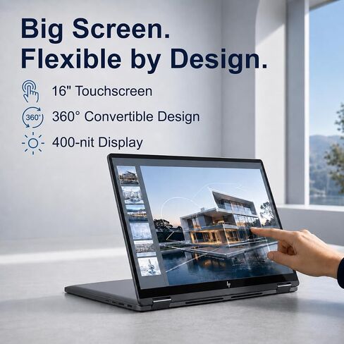 HP OmniBook X Flip, 16" 2-in-1 Laptop, Intel Ultra 7 256V, 16GB, 512GB SSD in Saudi Arabia