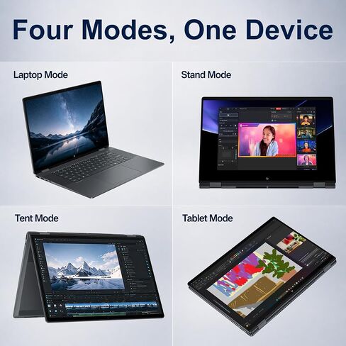 HP OmniBook X Flip, 16" 2-in-1 Laptop, Intel Ultra 7 256V, 16GB, 512GB SSD in Saudi Arabia